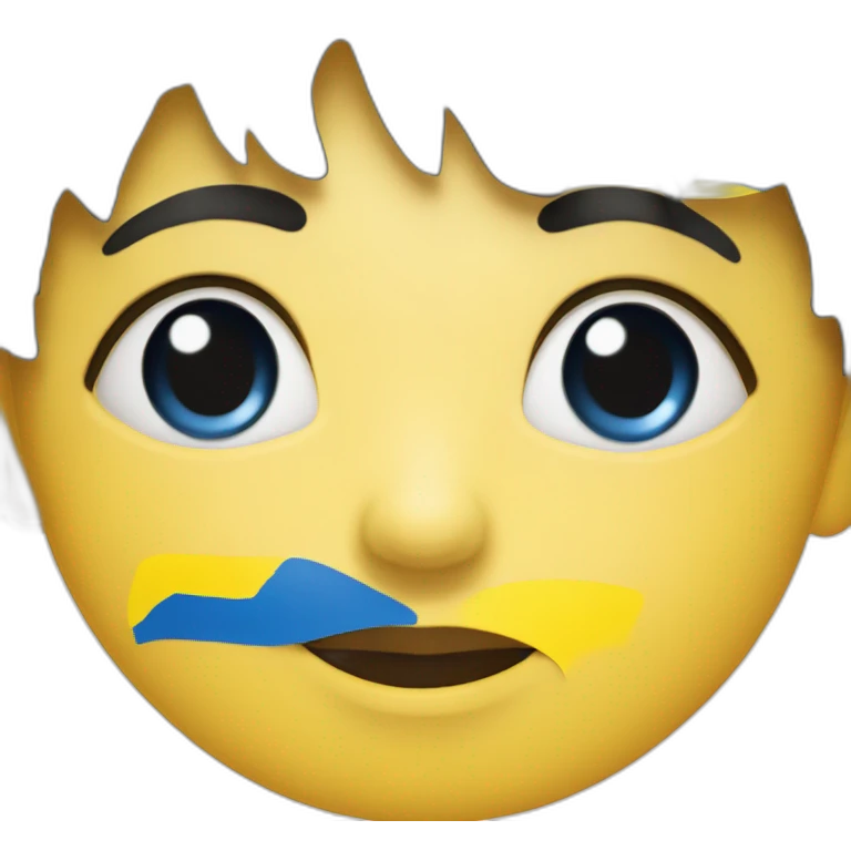 face-with-ukraine-flag-drawn-on-cheeks emoji