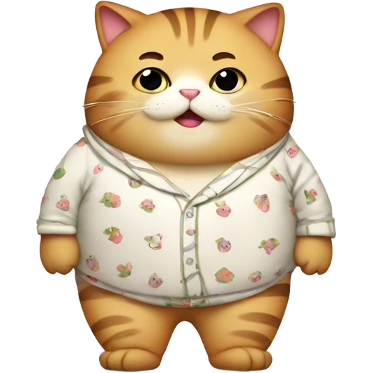 Fat cat in pajamas  emoji