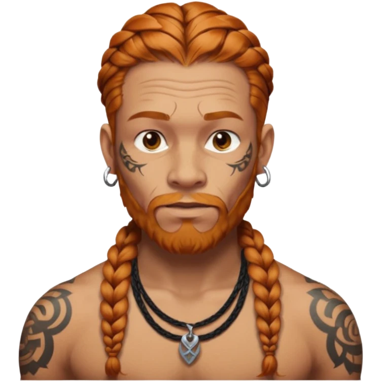 thick very hardginger braids man old very tattoed  emoji