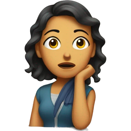 hispanic woman with a disappointed face looking at an abandoned building emoji