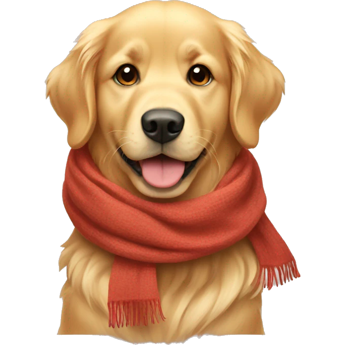 golden retriever wearing a scarf emoji