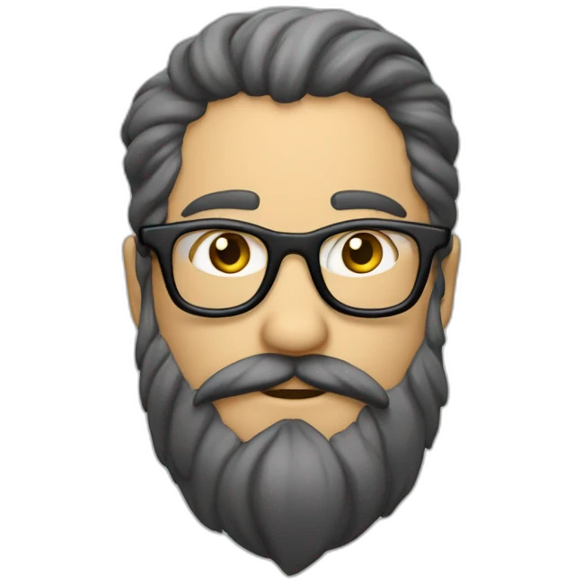 hmbro calvo con barba y gafas de lectura emoji