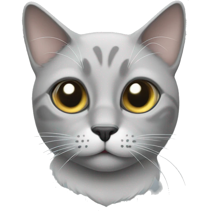 Grey cat with one eye white emoji