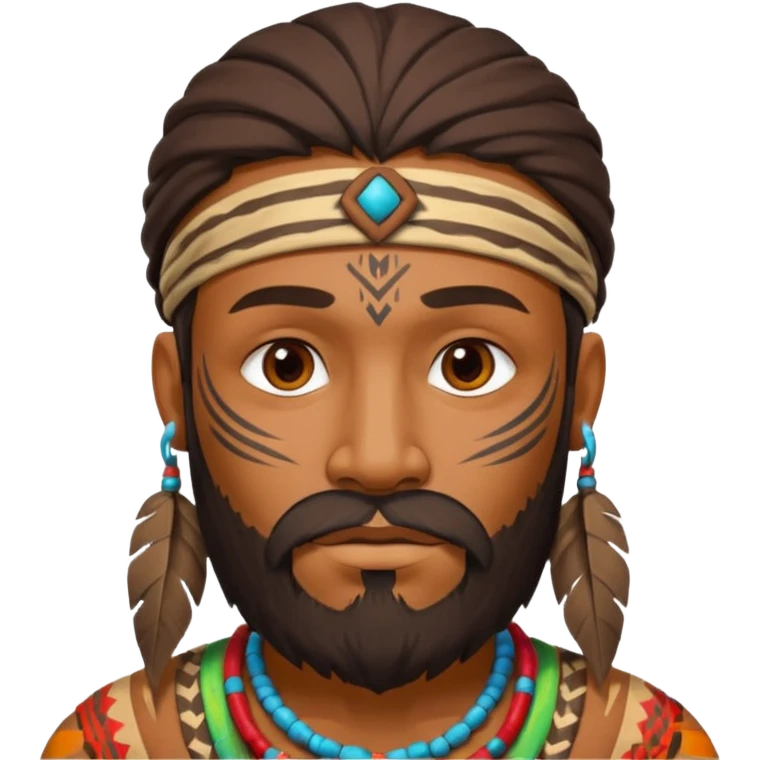 tribal man, beard emoji