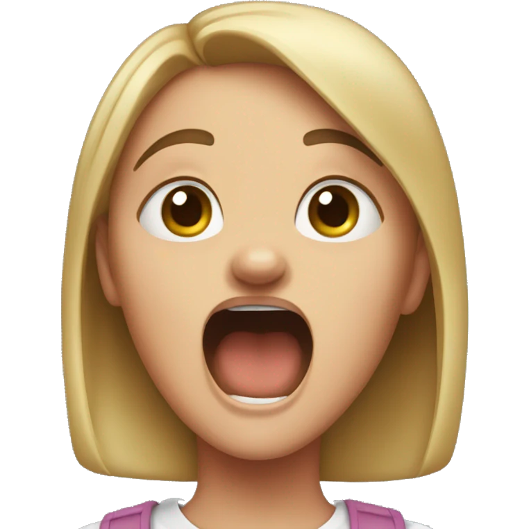 Girl yelling in madness emoji