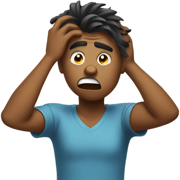 frustrated pulling hair emoji