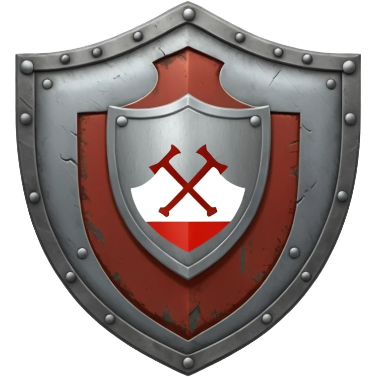 a battle worn steel shield with engraved roman numerals for 30—looks battle worn emoji