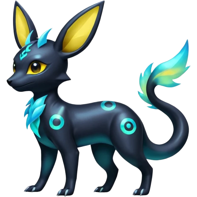  Shiny iridescent Umbreon-Salandit-Jolteon-fusion emoji