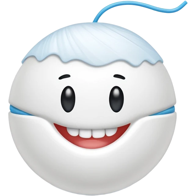 Ball of white dental floss emoji