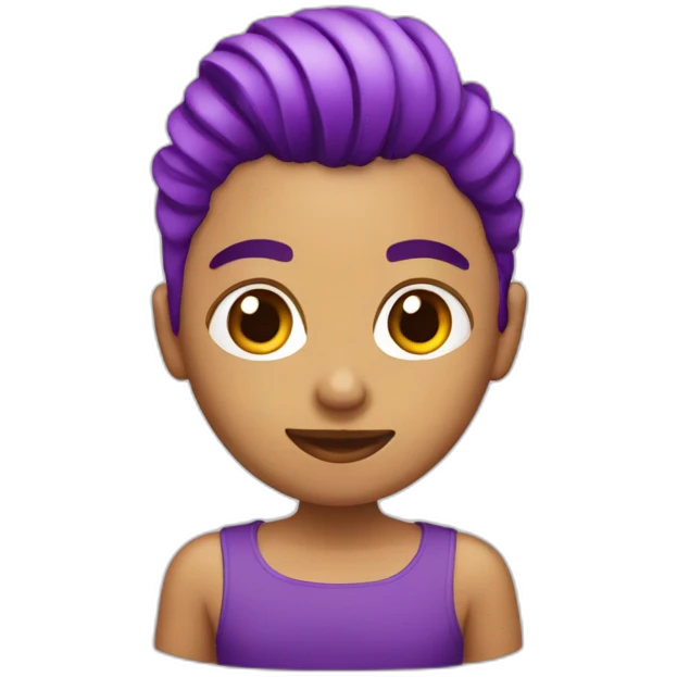 Peluquera con pelo corto morado emoji