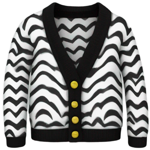 black and white swirl pattern cardigan emoji