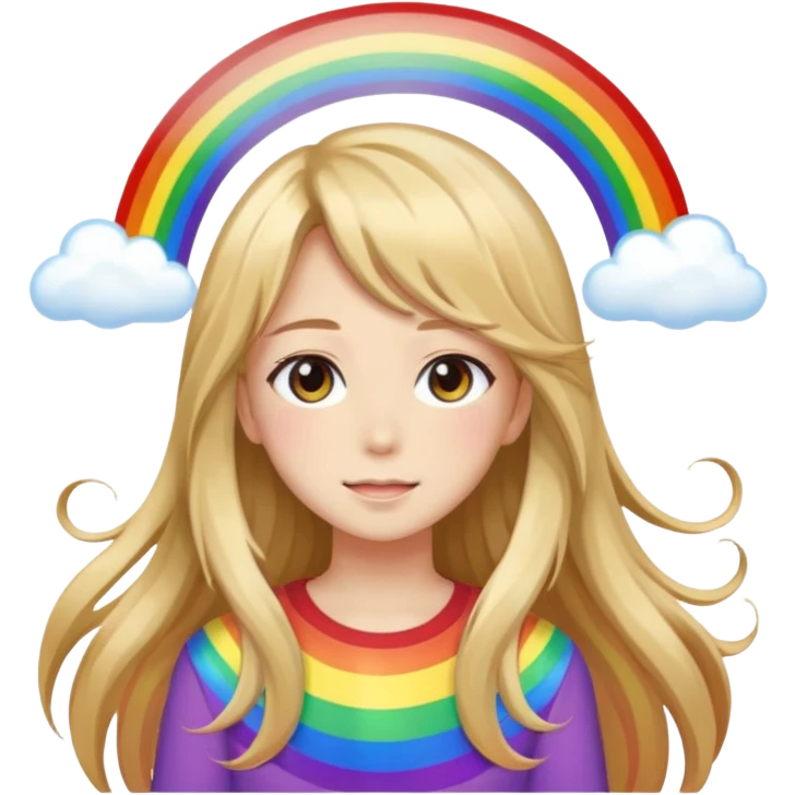 Anime girl with rainbows  emoji