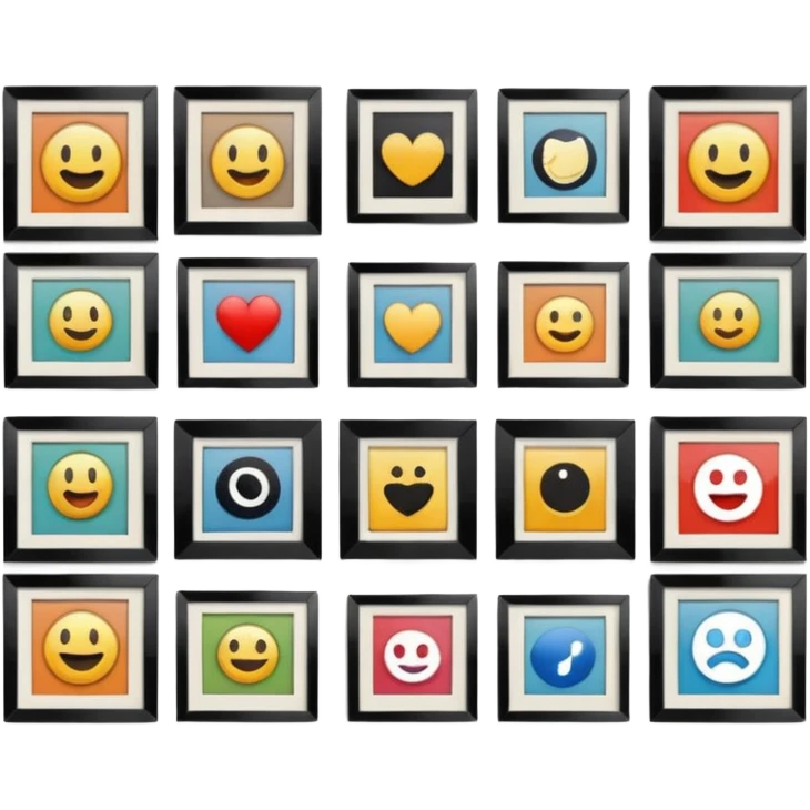 a girly multiple framed photos emoji