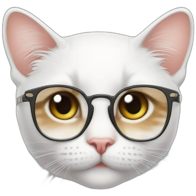 joven piel blanca gafas con gato emoji