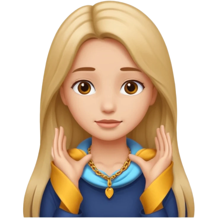 Girl with hands around her neck emoji
