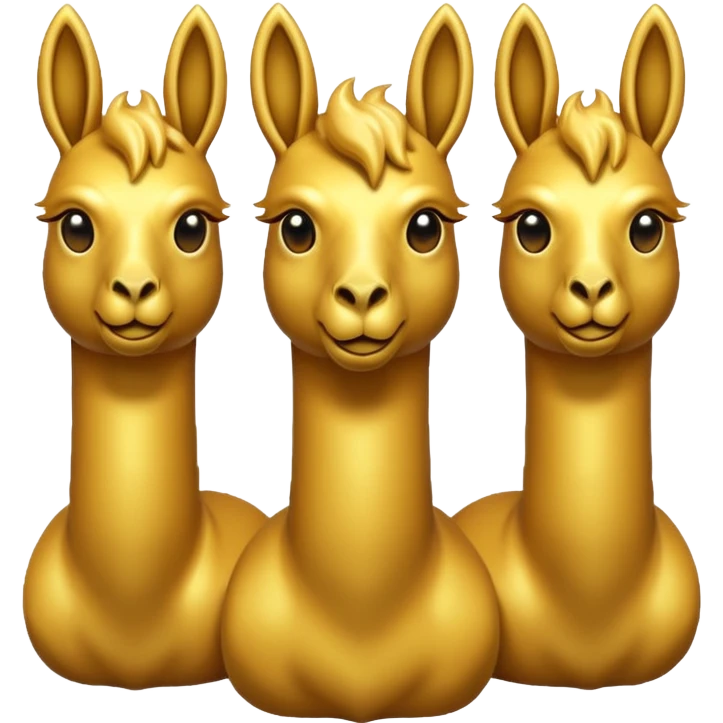 golden three headed llama emoji like a hydra emoji