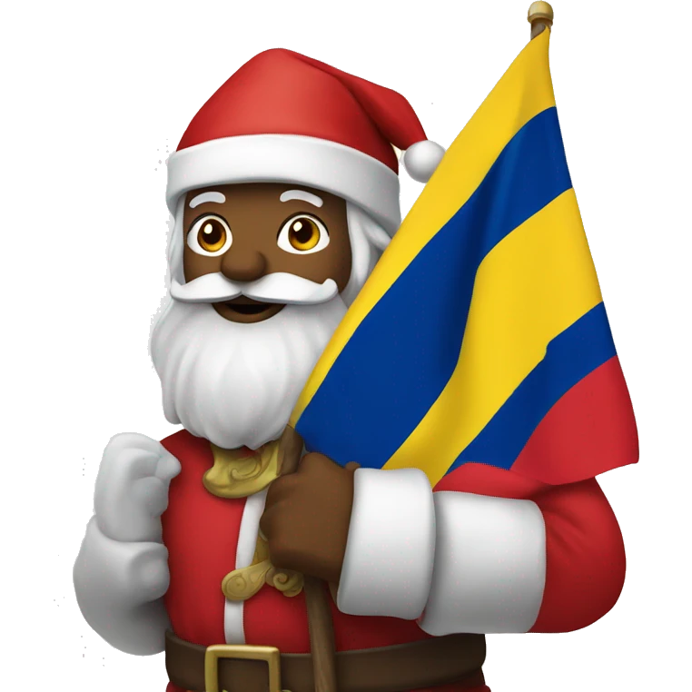 Santa Claus with a Colombia flag emoji
