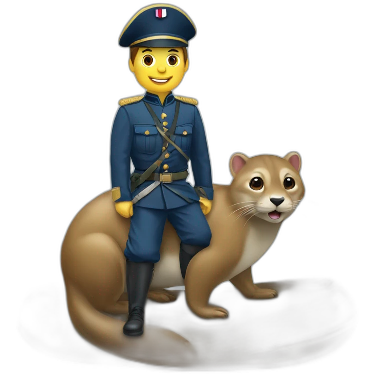 Militaire français sur une loutre emoji