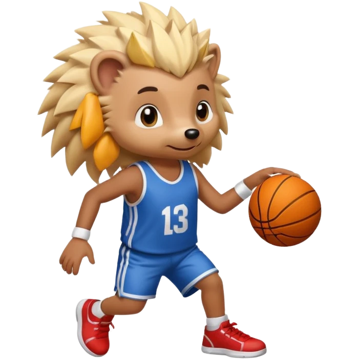 blonde hedgehog playing basketball emoji