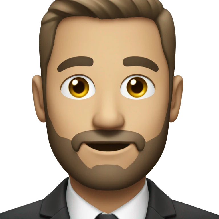 A man in a suit close to the camera emoji