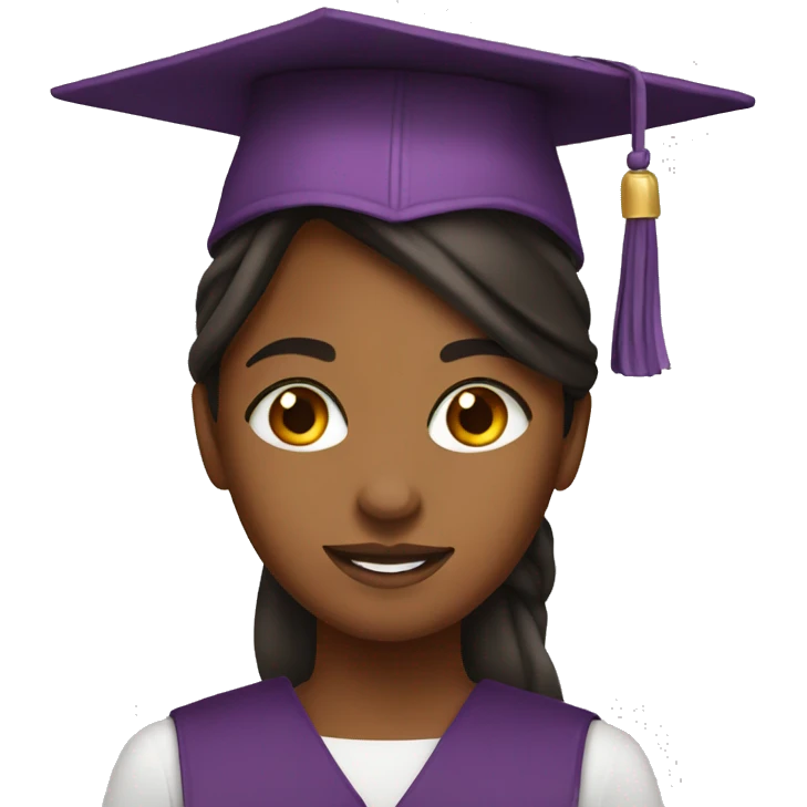 Brown girl with college degree emoji