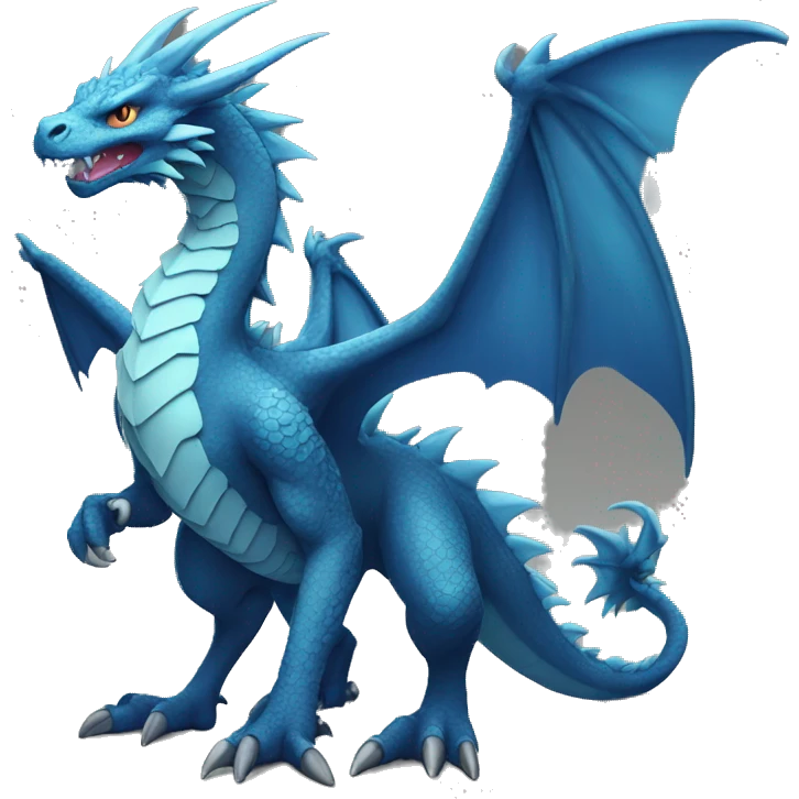 Cool and edgy dragon-Fakémon full body emoji