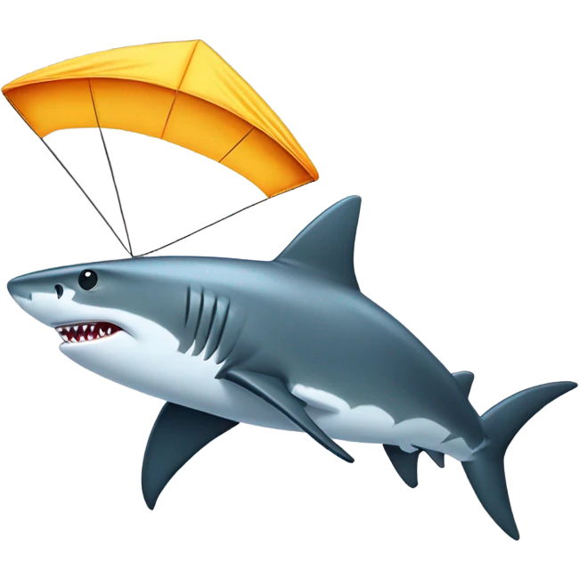 shark flying a kite emoji