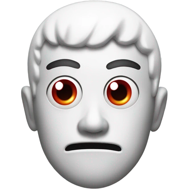 Red and white katsune head shocked emoji