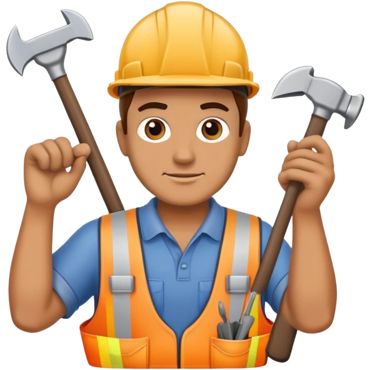 labour worker carrying tools emoji