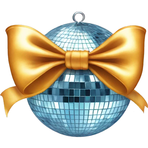 Disco ball with coquette bow  emoji