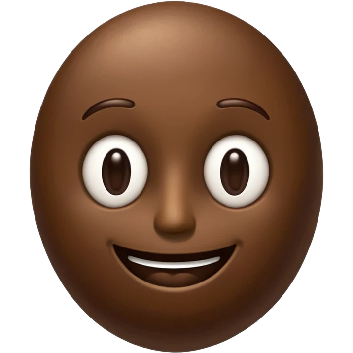 A coffee bean with a face, anthropomorphized to look like a man emoji