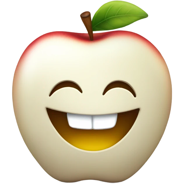Emoji Apple who laughs, with shadows around him emoji