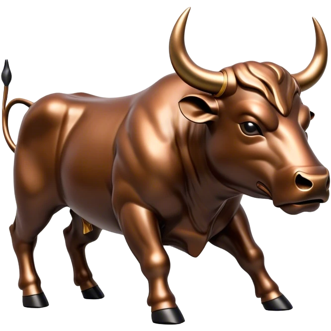 a charging bull (reflecting a bull market)  emoji