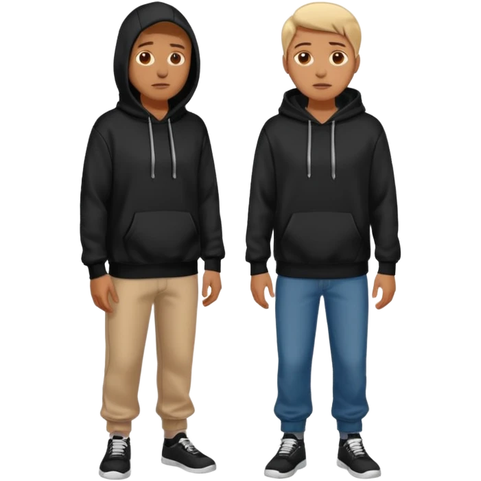 guy standing in a hodie and talking, full body with legs emoji