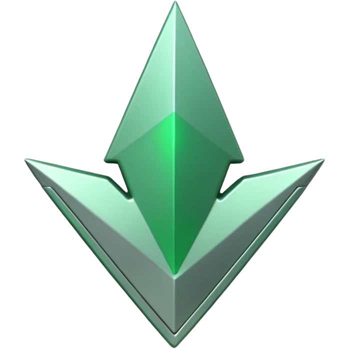 "iOS-style 3D emoji: a jagged rising chart line ending in a large glossy arrowhead, symbolizing rapid growth." emoji