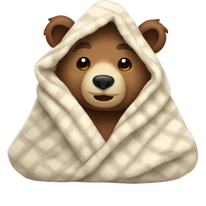 bear cozy in blanket emoji