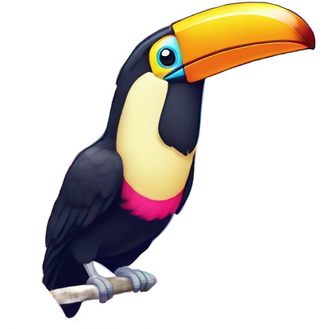 Lisa frank toucan with rainbow feathers emoji