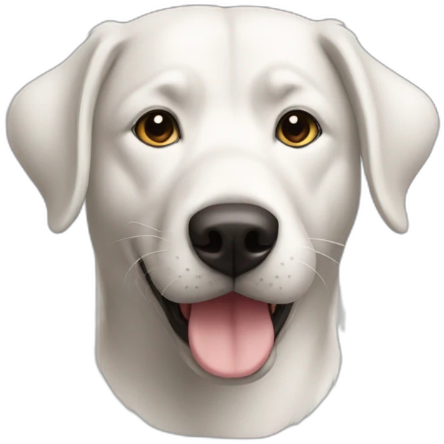 Un chien avec un chat emoji