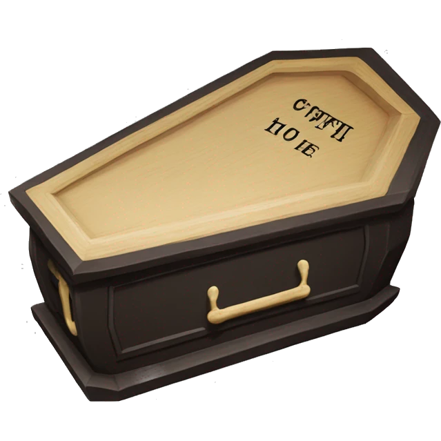 The coffin with the inscription HSE emoji