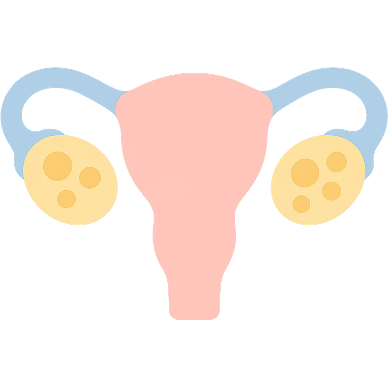 simple icon of ovaries with cysts, flat design, easy to understand, suitable for health app emoji