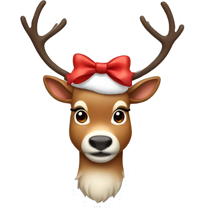 reindeer with bow emoji