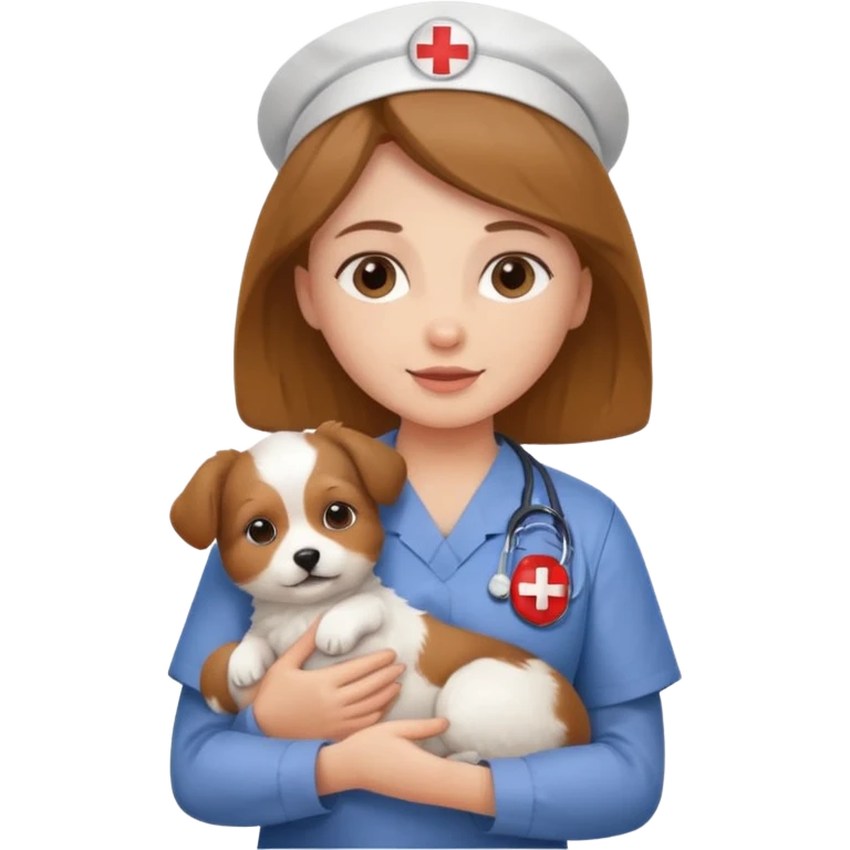 nurse holding baby dog emoji