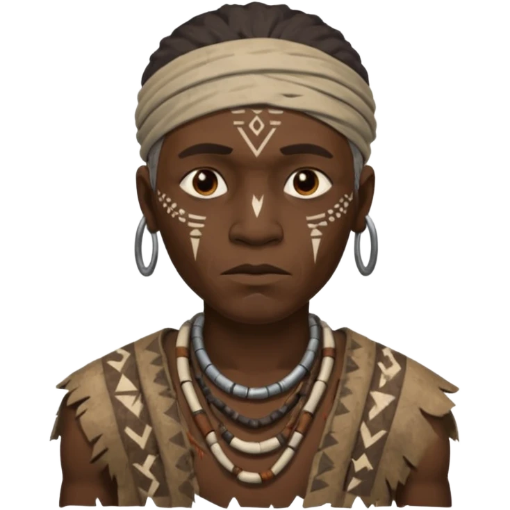 ancient africa man, tattered emoji