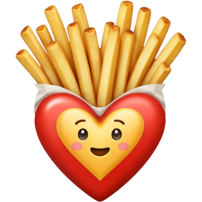 French fries in heart shape emoji