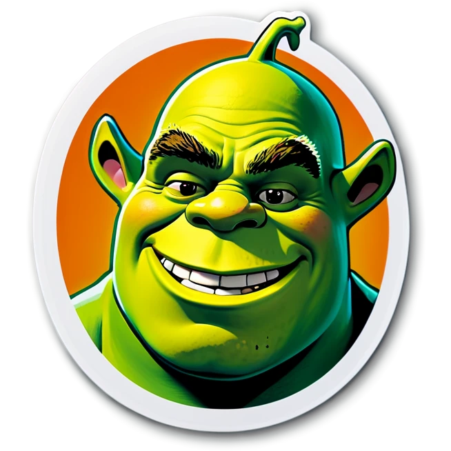 Shrek with Bitcoin emoji