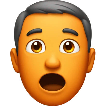 surprised expression on orange背景 emoji
