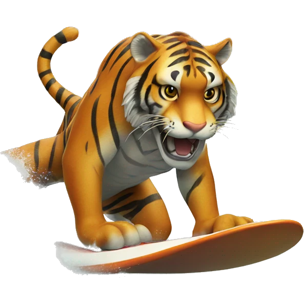 Tiger surfing emoji
