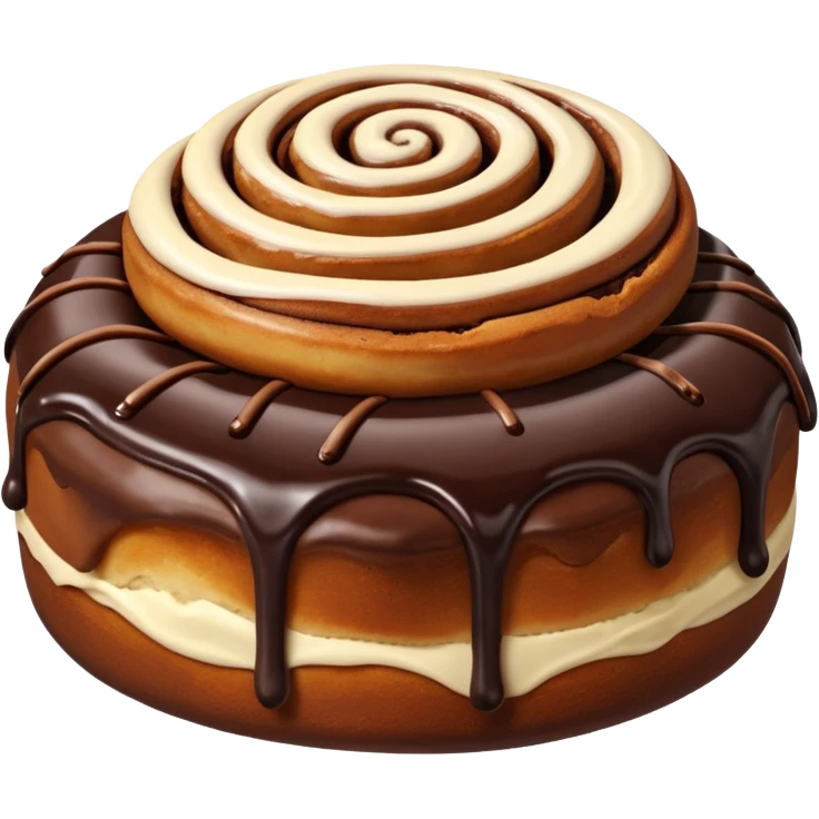 синабоны из шоколадного теста, политые шоколадом emoji