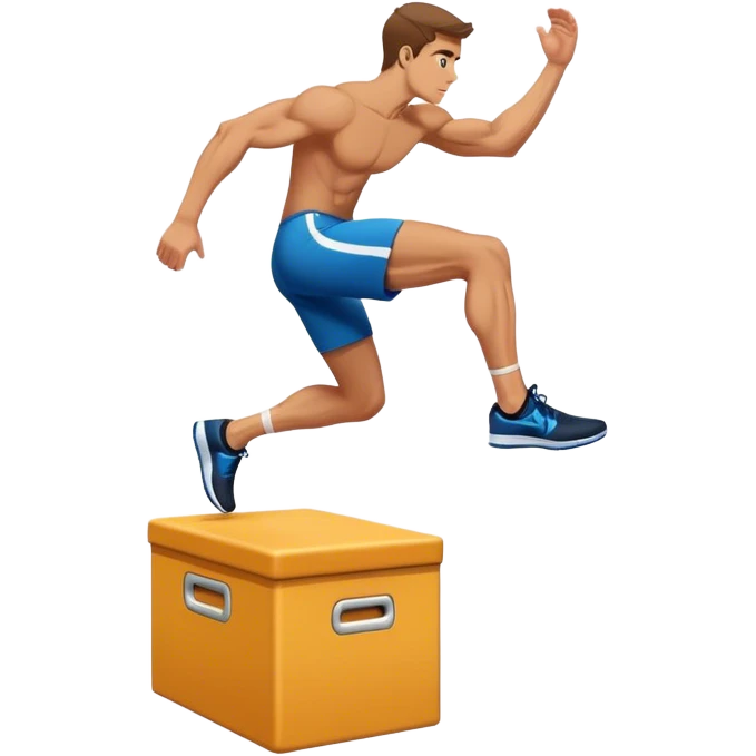 man jump onto plyo-box side-view emoji