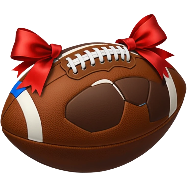 Small football and ribbon mixer emoji